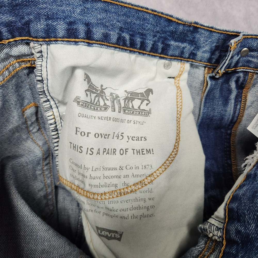 Levi's 505 Regular Fit Mens Jeans size 36‎ 38x29 Blue Straight Leg Classic Denim - Picture 12 of 14